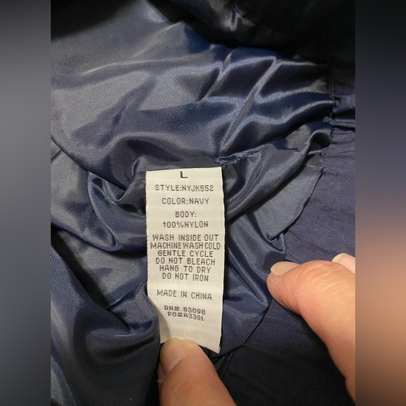 CiSONO Navy Blue Cropped Windbreaker Zip Front Woman’s Jacket Size Large. - Picture 5 of 9